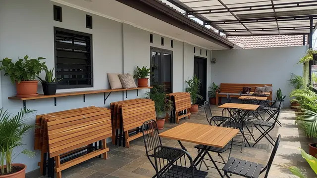 Desain Teras Sempit untuk Menerima Banyak Tamu