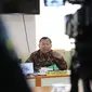 Direktur Jenderal Perhubungan Darat, Budi Setiyadi saat menggelar konferensi pers pada Selasa (10/3) di Kementerian Perhubungan.