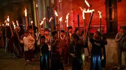 Pemerintah Indonesia menetapkan Hari Raya Idul Fitri 1446 Hijriah jatuh pada Senin 31 Maret 2025. (JUNI KRISWANTO/AFP)