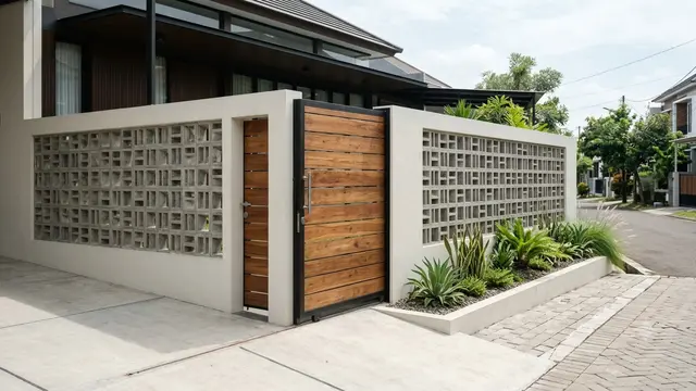 Pagar Roster Beton Ekspos untuk Rumah Minimalis.