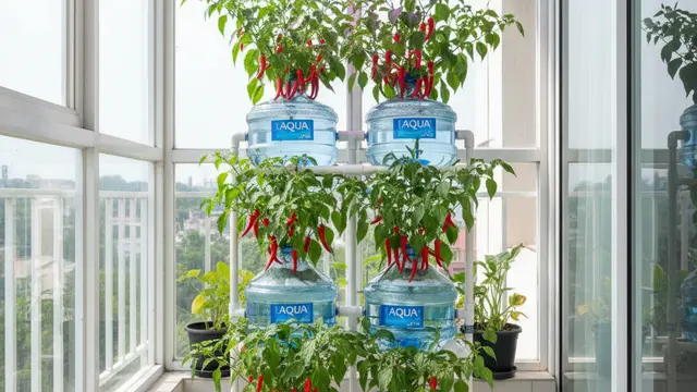 Ide Kebun Cabai Indoor Sederhana. AI
