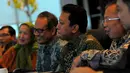 Ketua Umum DPP Partai Persatuan Pembangunan (PPP) Romahurmuziy dan rombongan saat mengunjungi kantor Liputan6.com, Jakarta, Kamis (12/2/2015). (Liputan6.com/Faisal R Syam)