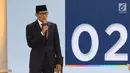 Cawapres nomor urut 02 Sandiaga Uno menyampaikan visi saat mengikuti debat cawapres 2019 di Hotel Sultan, Jakarta, Minggu (17/3). Debat itu mengangkat tema pendidikan, kesehatan, ketenagakerjaan, sosial dan budaya. (Liputan6.com/Johan Tallo)