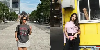 Raisa mewakili Indonesia untuk rayakan 75 tahun merek Onitsuka Tiger di Jepang. Ia tampil beda dengan gaya khas anak skena mengenakan sneakers. [@raisa6690]