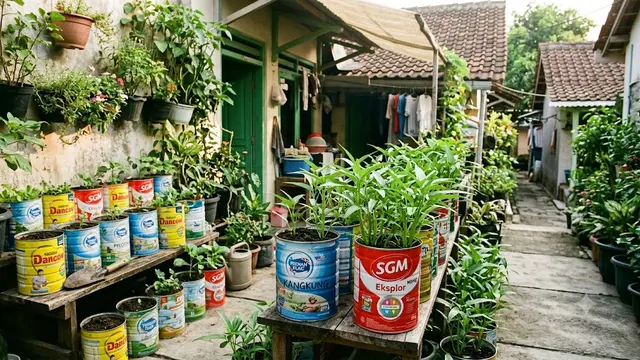 Cara Menanam Kangkung di Toples Bekas Susu Bubuk