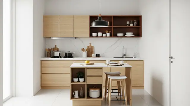 Dapur dengan Island Kecil Multiguna