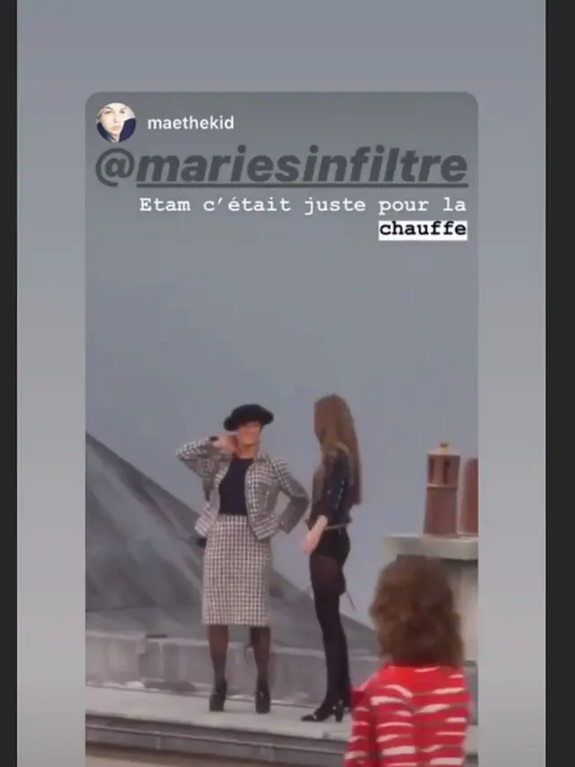 Marie Benoliel di Chanel fashion show (Instagram/ mariesinfiltre)