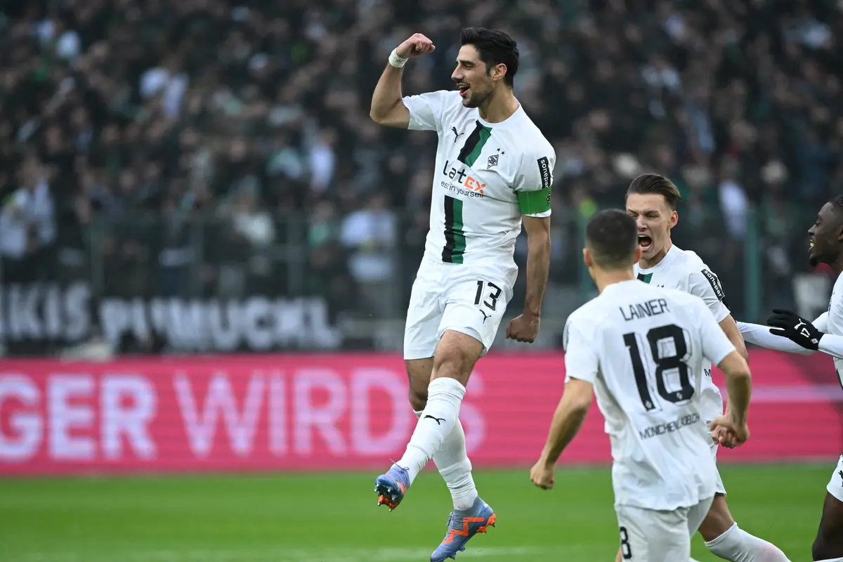 Selebrasi pemain Borussia Monchengladbach