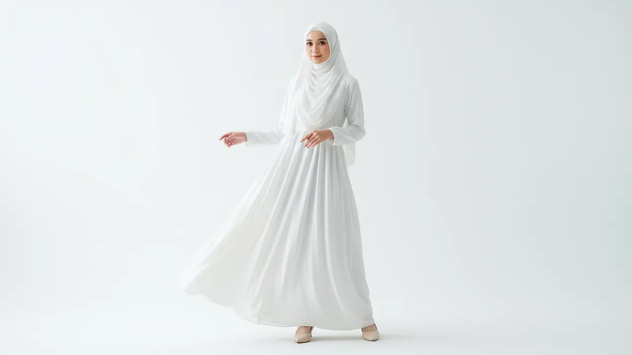 Gamis Warna Cloud Dancer Pantone 2026 untuk Lebaran