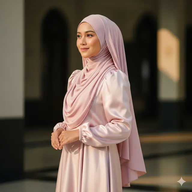 Long Dress Lengan Balon Warna Pastel