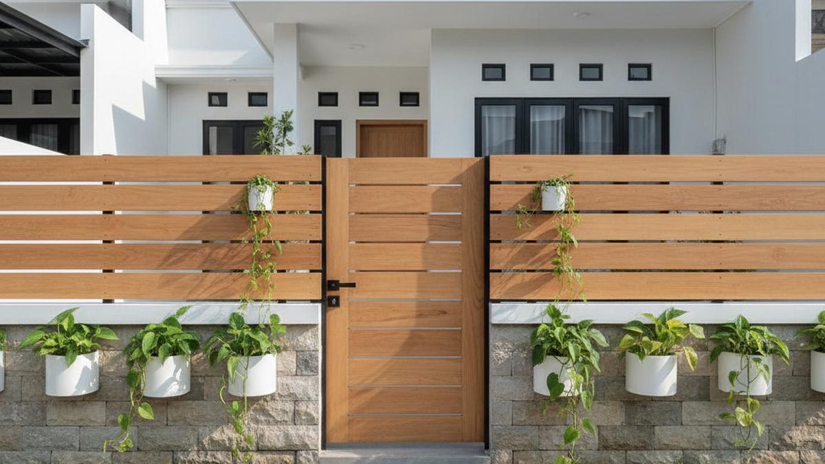 8 Model Pagar Kayu Gaya Japandi 2025 yang Simpel Bikin Adem, Hunian Minimalis Tampak Mewah