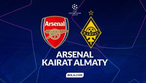 Cover prediksi Arsenak vs Kairat Almaty - Champions League. (Bola.com/Gregah Nurikhsani)