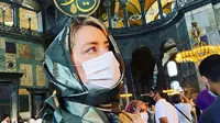 Amber Heard saat mengunjungi Hagia Sophia di Turki (Dok.Instagram/@amberheard/https://www.instagram.com/p/CEDCBQrh9JN/Komarudin)