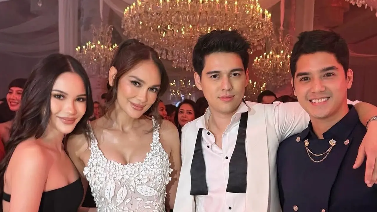 Foto Alyssa Daguise dan Al Ghazali di Resepsi Luna Maya