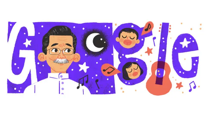 <p>Google Doodle Peringati Ulang Tahun ke-94 AT Mahmud, Maestro Lagu Anak Legendaris. (Doc: Google Doodle)</p>