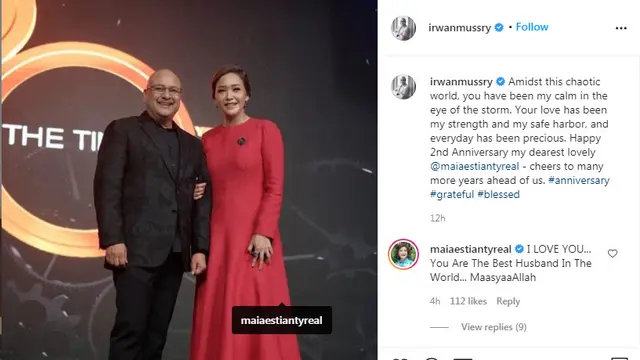 Maia Estianty Ulang tahun pernikahan kedua dengan Irwan Mussry