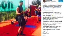 Salah satu unggahan Instagram Rio Ferdinand saat berlatih membentuk tubuh ideal untuk terjun ke dunia tinju pro.  Saat ini Rio beralih profesi menjadi seorang petinju pro. (Bola.com/Instagram Rio Ferdinand)