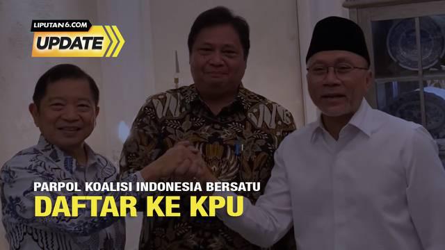 Tiga Partai koalisi Indonesia Bersatu (KIB), Golkar, PAN, dan PPP menghelat pawai kedatangan ke Kantor Komisi Pemilihan Umum (KPU) untuk mendaftar sebagai calon peserta Pemilu 2024.