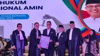 Pasangan capres dan cawapres nomor urut satu Anies Baswedan-Muhaimin Iskandar (Cak Imin) atau AMIN mengumumkan susunan tim hukum nasional (THN) AMIN. (Liputan6.com/ Winda Nelfira)