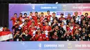 Timnas Indonesia U-22 mengalahkan Thailand 5-2 pada laga final SEA Games 2023 di Olympic Stadium, Phnom Penh, Kamboja, Selasa (16/5/2023) malam WIB. (Nhac NGUYEN/AFP)