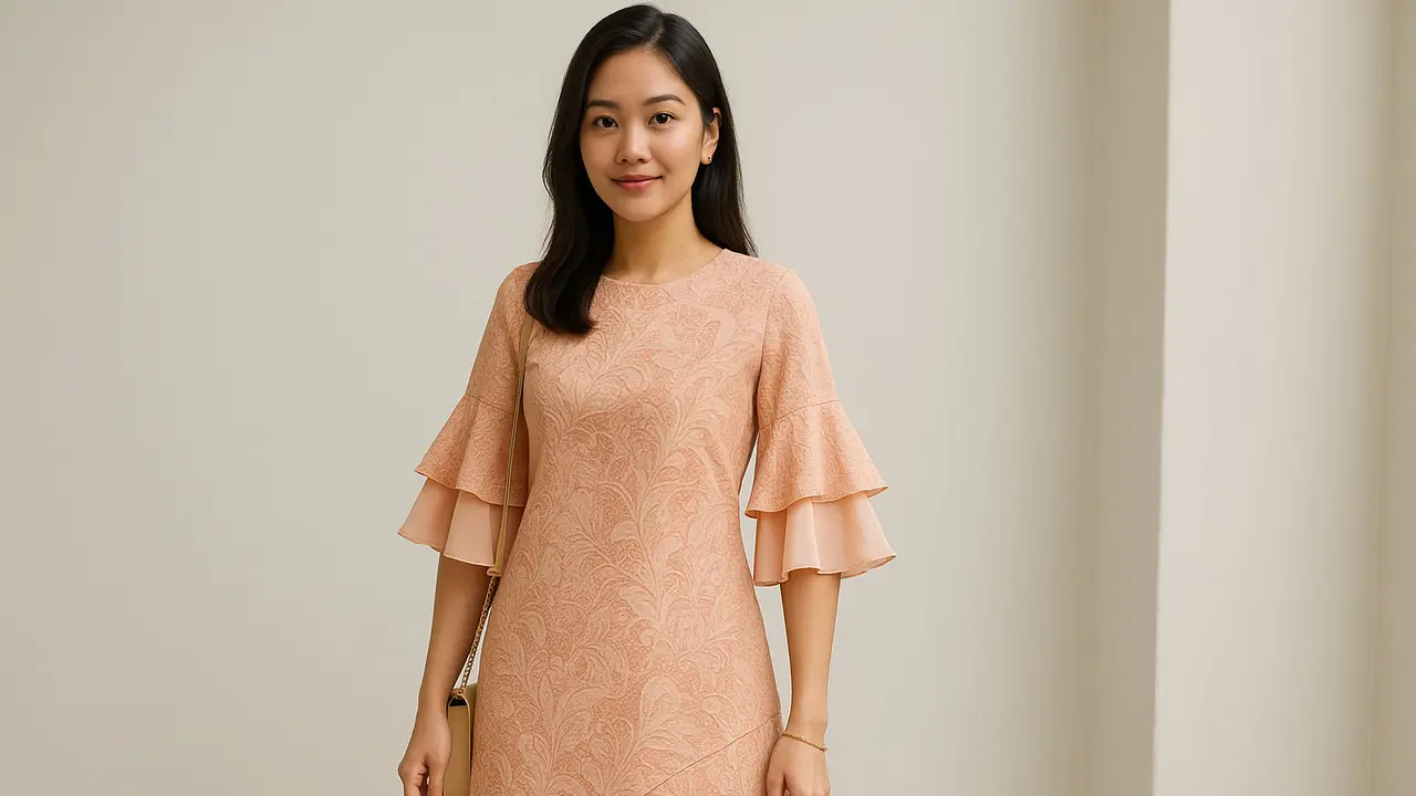 7 Model Batik Lengan Lonceng Dua Tingkat Pastel untuk Kerja, Anggun tapi Tetap Profesional