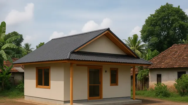 Model Rumah Sederhana Gaya Jepang Modern di Kampung/via AI