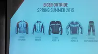 4 tipe jaket Eiger Outride Series antara lain Explorer, Tropic, Aero 1.0, serta Aero 2.0.