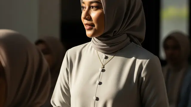 Model Gamis Minimalis Elegan untuk Acara Pengajian