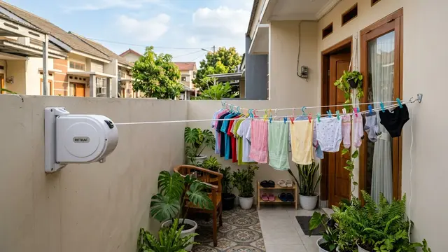 Model Jemuran untuk Teras Rumah Kecil (AI Generated)