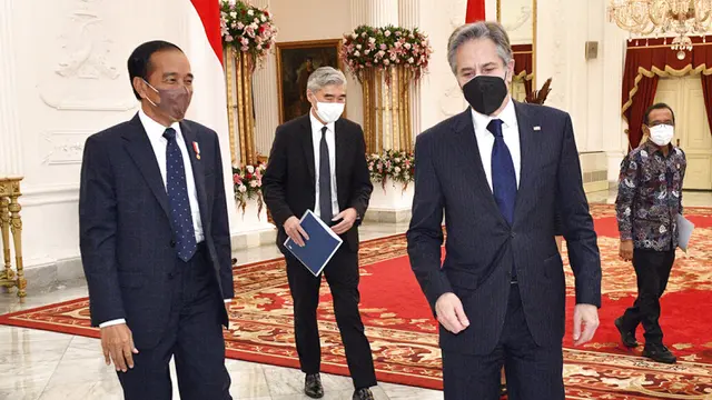 FOTO: Presiden Jokowi Terima Kunjungan Menlu AS Antony Blinken