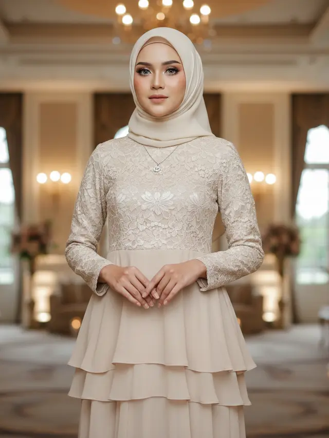 Model Gamis Brokat Duyung Terbaru 2026 (Foto: Gemini AI)