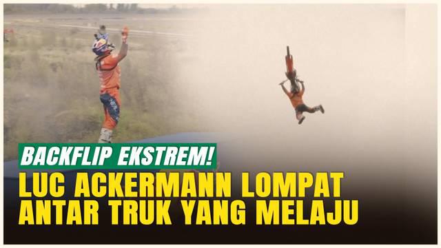 Luc Ackermann, salah satu penunggang motor freestyle terbaik dunia, kembali membuat aksi yang bikin jantung berdegup kencang! Di Aldenhoven, Jerman, ia sukses melakukan tsunami backflip dari satu truk bergerak ke truk lainnya, bahkan melewati tanda...