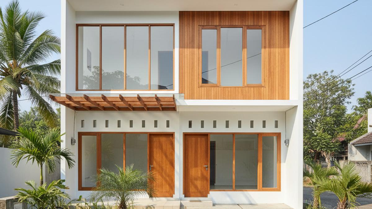 8 Model Rumah 2 Lantai Hemat Biaya dengan Atap Datar Pilihan Keluarga, Inspirasi Desain Modern