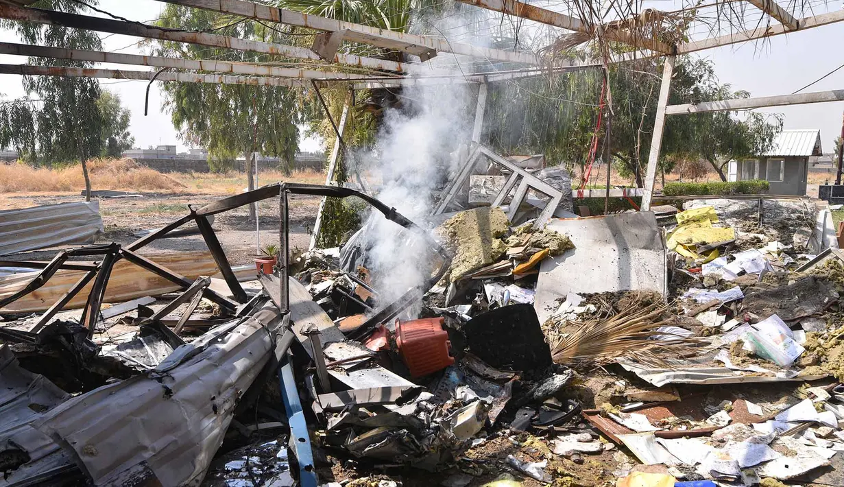 Lokasi serangan di Bartalla di provinsi Nineveh, Irak utara, Rabu, 29 Juli 2026. (AFP/  Zaid Al-Obeidi)