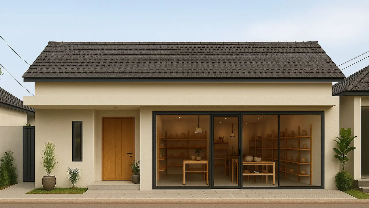 Model Rumah yang Bisa Sekalian Buat Tempat Usaha/Ilustrasi gambar oleh AI