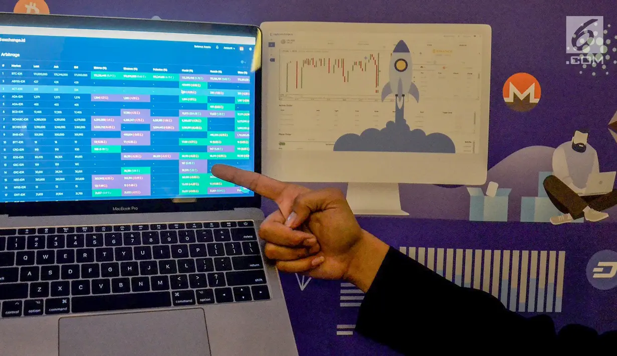 Platform digitalexchange.id ditunjukkan saat peluncurannya di Tangerang Selatan, Jumat (28/6/2019). PT Anabatic Technologies memperkenalkan anak usaha digitalexchange.id di bidang jual beli dan pengelolaan aset, bisnis, infrastruktur digital serta keamanan teknologi informasi. (Liputan6.com/HO/Iwan)
