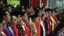 Presiden Joko Widodo atau Jokowi saat menghadiri HUT ke-46 PDIP di JIExpo Kemayoran, Jakarta, Kamis (10/1). Dalam sambutannya Jokowi meminta para kader PDIP untuk menjaga Pancasila. (Liputan6.com/JohanTallo)