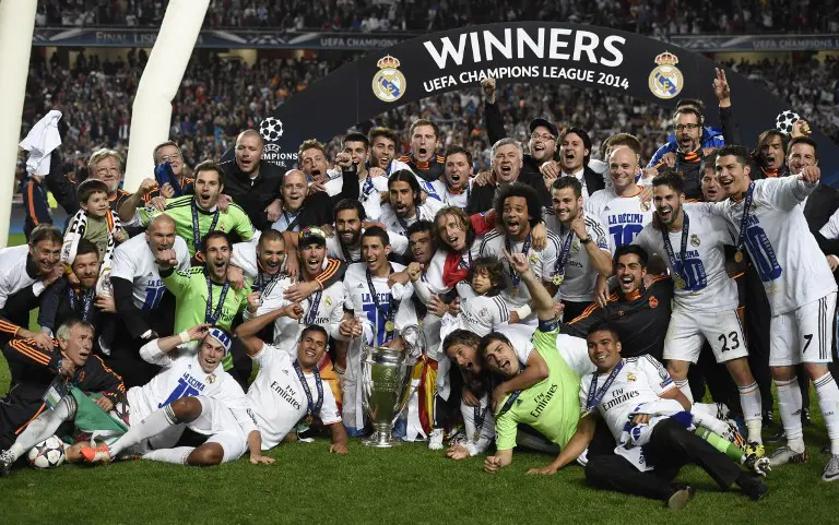 Real Madrid mampu juara setiap menembus final Liga Champions pada tiga musim terakhir kompetisi. (AFP/Frank Fife)