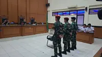 Pengadilan Militer II-08 Jakarta Timur menggelar sidang dugaan pembunuhan berencana tiga anggota TNI terhadap IAR (48), bos rental. (Dok. Istimewa)