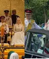 Potret Serasi Royal Couple Pangeran Mateen dan Anisha Rosnah saat Resepsi Pernikahan. [Instagram]