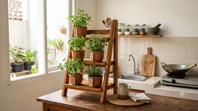 Rak Tanaman Bumbu untuk Dapur