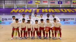 Skuad Garuda berhasil melibas tim nasional Brunei Darussalam dengan skor meyakinkan 7-0 di Nonthaburi Hall, Bangkok, Thailand. (Dok. FFI)