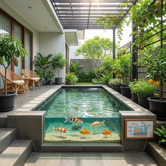 Model Kolam Ikan Teras Rumah Tidak Bau