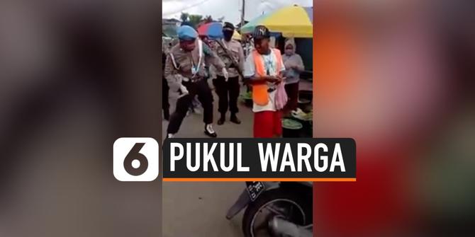 VIDEO: Polisi di Ambon Pukul Warga Tak Pakai Masker dengan Rotan