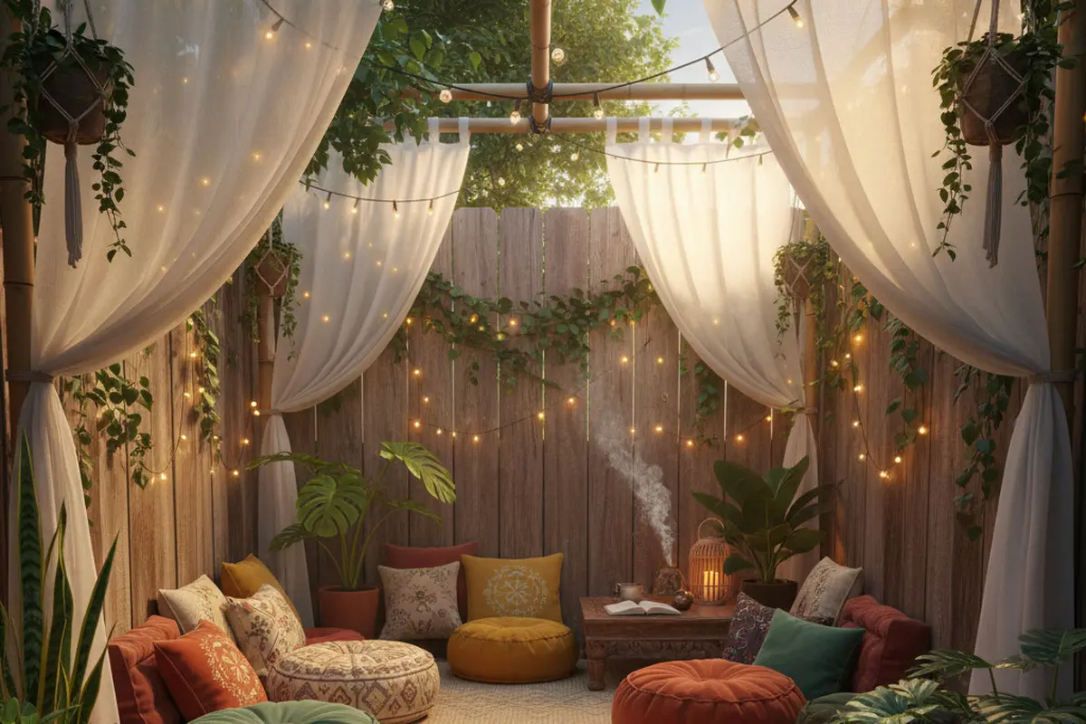 Model Halaman Belakang Rumah Kecil yang Nyaman untuk Yoga dan Relaksasi Harian