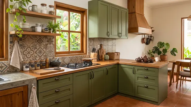 Inspirasi Dapur Bernuansa Olive Green yang Sedang Tren