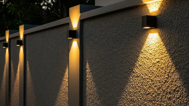 Pagar Tembok Dengan Lampu Hias