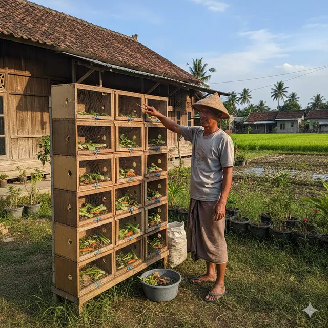 Model Ternak Hemat Lahan 1x1 Meter di Desa