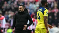 Debut Roberto De Zerbi bersama Spurs dan harus menelan kekalahan dari Sunderland. (ANDY BUCHANAN / AFP)