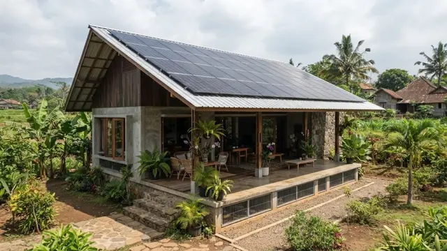 Rumah Kampung Modern dengan Teras Luas